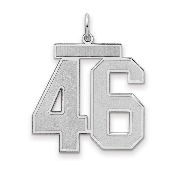 Sterling Silver Jersey Collection Large Number 46 Pendant